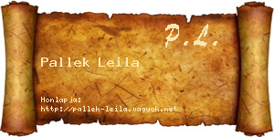 Pallek Leila névjegykártya